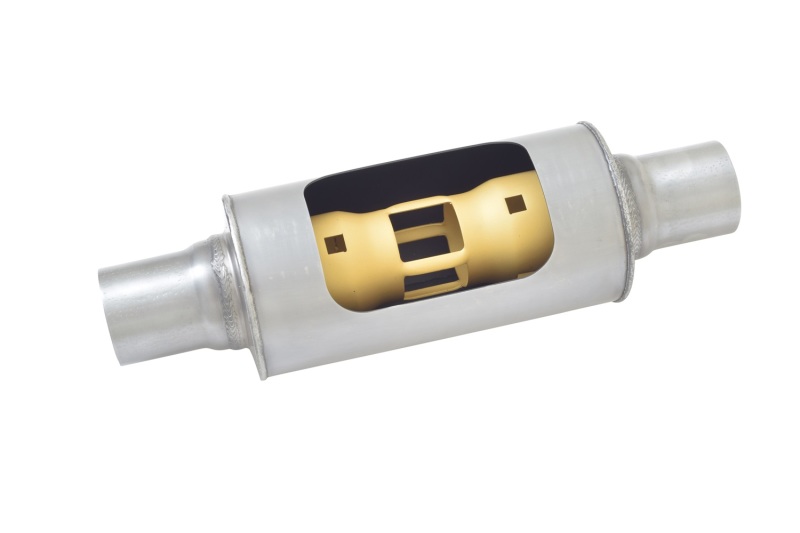 Gibson MWA Superflow Center/Center Round Muffler - 5x10in/2.5in Inlet/2.5in Outlet - Stainless - Image 2