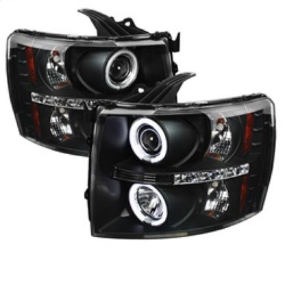 Spyder Chevy Silverado 1500 07-13 Projector Headlights CCFL Halo LED Blk PRO-YD-CS07-CCFL-BK - Image 2